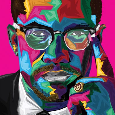 Malcolm X Canvas Wall Art by Graph Atik iCanvas