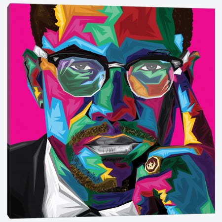 Malcolm X Canvas Print #GAK68} by Graph Atik Canvas Print