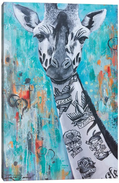 Livin La Vegan Loca Canvas Art Print - Giraffe Art