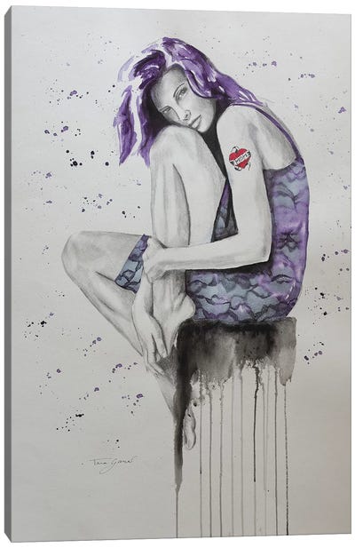 Mom Tattoo Purple Canvas Art Print - Tara Gamel