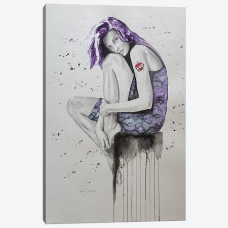 Mom Tattoo Purple Canvas Print #GAM42} by Tara Gamel Canvas Art Print