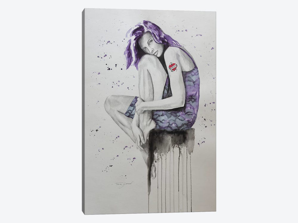 Mom Tattoo Purple by Tara Gamel 1-piece Canvas Art