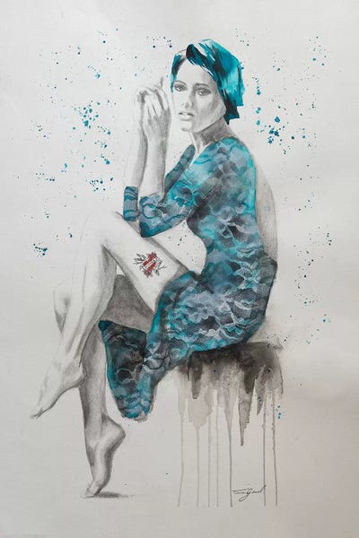 Mom Tattoo Teal by Tara Gamel canvas print