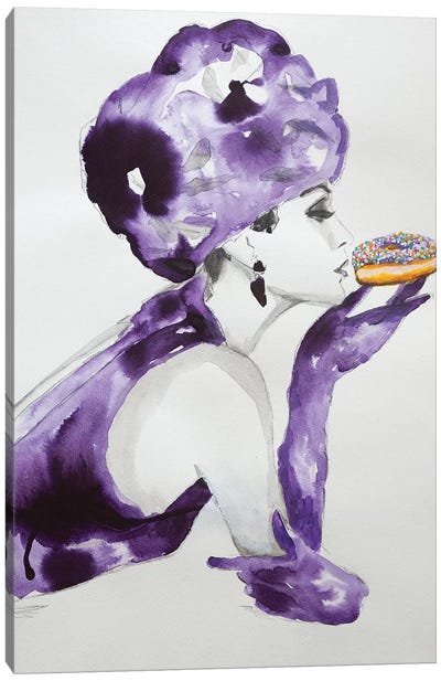 Purple Temptation Canvas Art Print - Donut Art