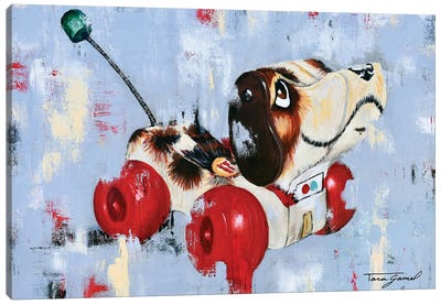 Puppy Love Canvas Art Print - A New Take on Nostalgia