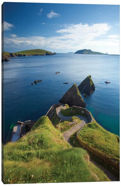Winding Entryway I, Dunquin Harbour, Dingle Peninsula, County Kerry, Munster Province, Republic Of Ireland Canvas Art Print - Pantone Greenery 2017