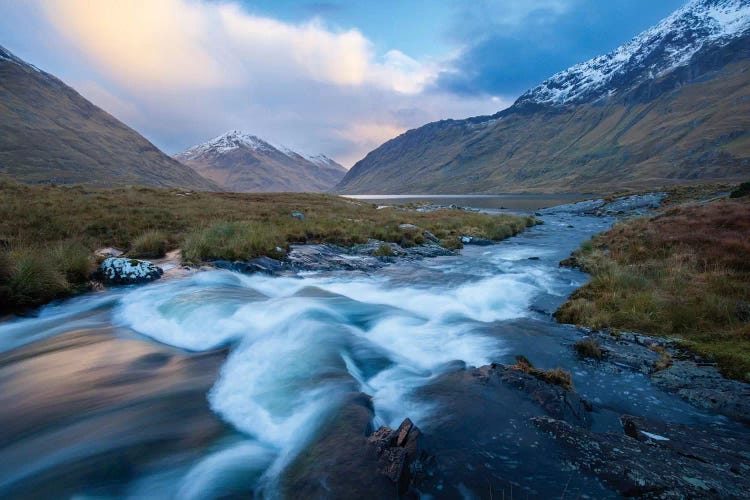 Winter Sunset, Glencullen River, County Mayo, Connacht Province, Republic Of Ireland