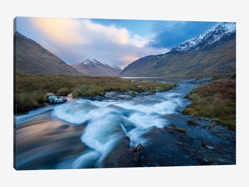 Winter Sunset, Glencullen River, County Mayo, Connacht Province, Republic Of Ireland by Gareth McCormack 1-piece Canvas Wall Art
