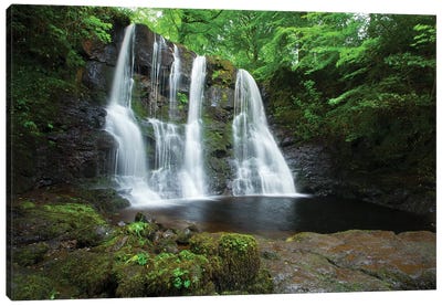 Ess-Na-Crub Waterfall, Glenariff Forest Park, County Antrim, Northern Ireland Canvas Art Print - Cliff Art