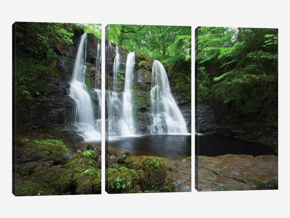 Ess-Na-Crub Waterfall, Glenariff Forest Park, County Antrim, Northern Ireland by Gareth McCormack 3-piece Canvas Art Print
