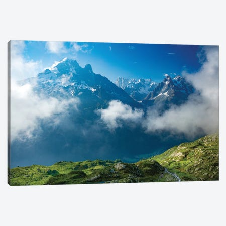 Aiguille Verte Rises Above The Clouds Of The Chamonix Valley, French Alps, France Canvas Print #GAR121} by Gareth McCormack Canvas Art