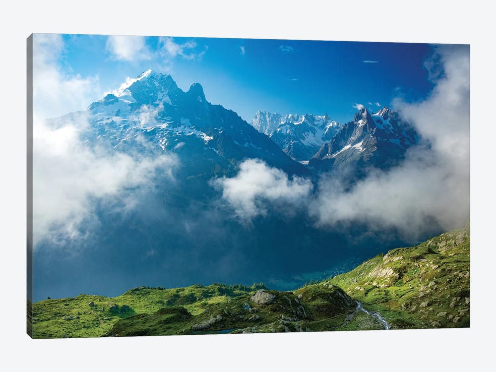 Aiguille Verte Rises Above The Clouds Of The Chamonix Valley, French Alps, France by Gareth McCormack 1-piece Canvas Wall Art