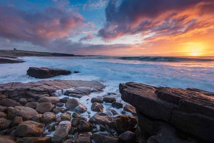 Coastal Sunset Over Classie Bawn Castle, Mullaghmore, County Sligo, Ireland