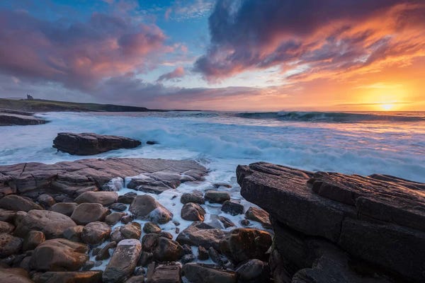 Sligo: Coastal Sunset Over Classie Bawn Castle, Mullaghmore, County Sligo, Ireland by Gareth McCormack