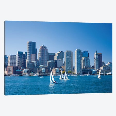 Downtown Boston From The Harbour, Massachusetts, USA Canvas Print #GAR135} by Gareth McCormack Canvas Artwork