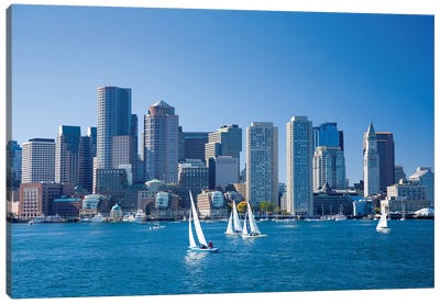 Downtown Boston From The Harbour, Massachusetts, USA Canvas Art Print - Gareth McCormack