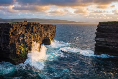 Evening At Dun Briste, Downpatrick Head, County Mayo, Ireland by Gareth McCormack framed canvas print