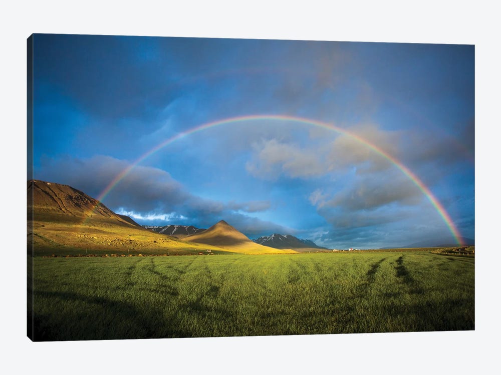 Evening Rainbow Over The Heradsvotn Valley, Iceland by Gareth McCormack 1-piece Canvas Print