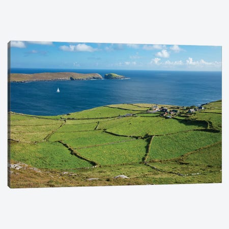 Green Fields Surround The Hamlet Of Ballynacallagh, Dursey Island, Beara Peninsula, County Cork, Ireland Canvas Print #GAR153} by Gareth McCormack Canvas Print