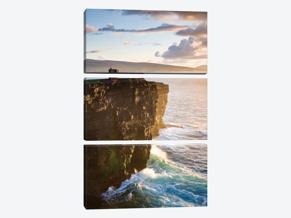 Coastal Landscape, Downpatrick Head, County Mayo, Connacht Province, Republic Of Ireland by Gareth McCormack 3-piece Canvas Print