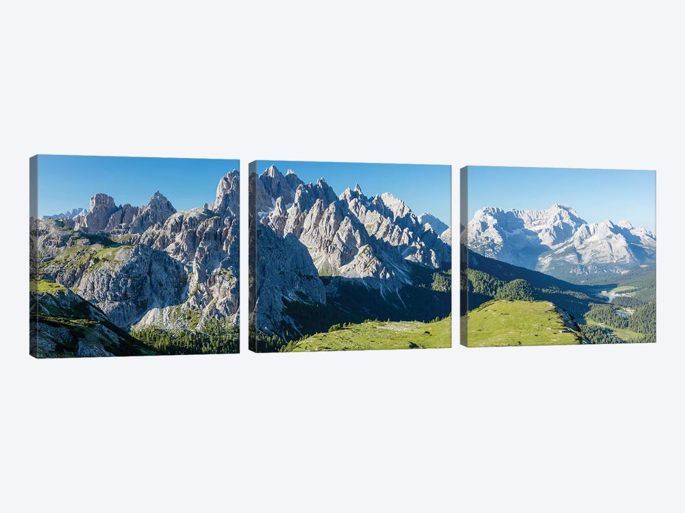 Monte Cristallo And Cadini Di Misurina Mountains, Sexten Dolomites, Italy 3-piece Canvas Print