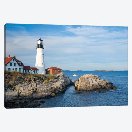 Portland Head Lighthouse, Maine, New England, USA Canvas Print #GAR170} by Gareth McCormack Canvas Print