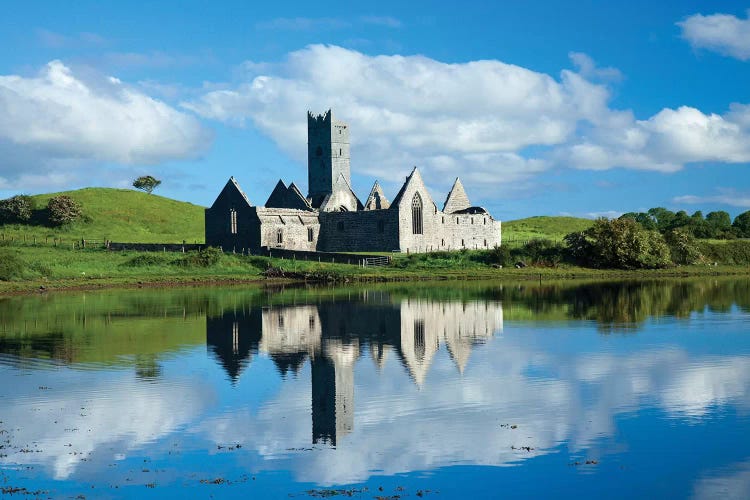 Reflection Of Rosserk Abbey In The River Moy I, County Mayo, Ireland