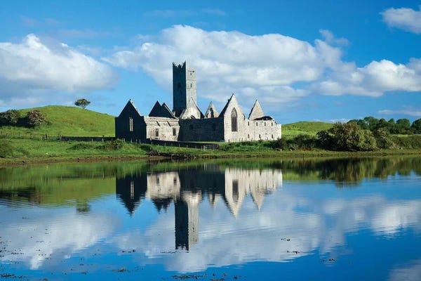 Ireland: Reflection Of Rosserk Abbey In The River Moy I, County Mayo, Ireland by Gareth McCormack