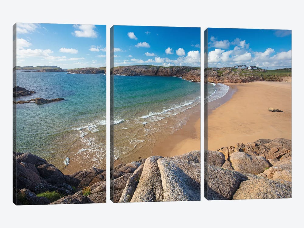 Sandy Cove In Traderg Bay II, Cruit Island, The Rosses, County Donegal, Ireland by Gareth McCormack 3-piece Canvas Print
