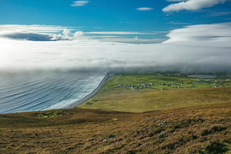 Sea Fog Rolling In Over Dookinelly And Keel, Achill Island, County Mayo, Ireland