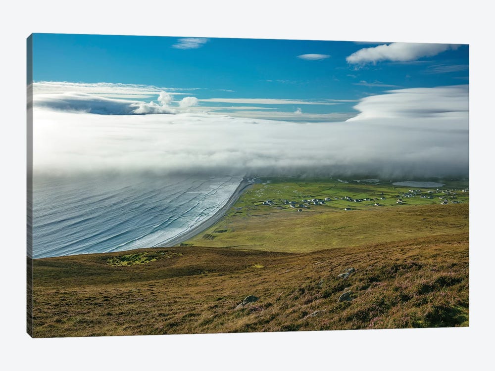 Sea Fog Rolling In Over Dookinelly And Keel, Achill Island, County Mayo, Ireland by Gareth McCormack 1-piece Canvas Art