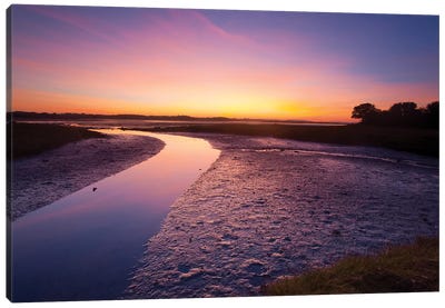 Sunset Over The River Moy Tidal Flats II, County Sligo, Ireland Canvas Art Print - Ireland Art