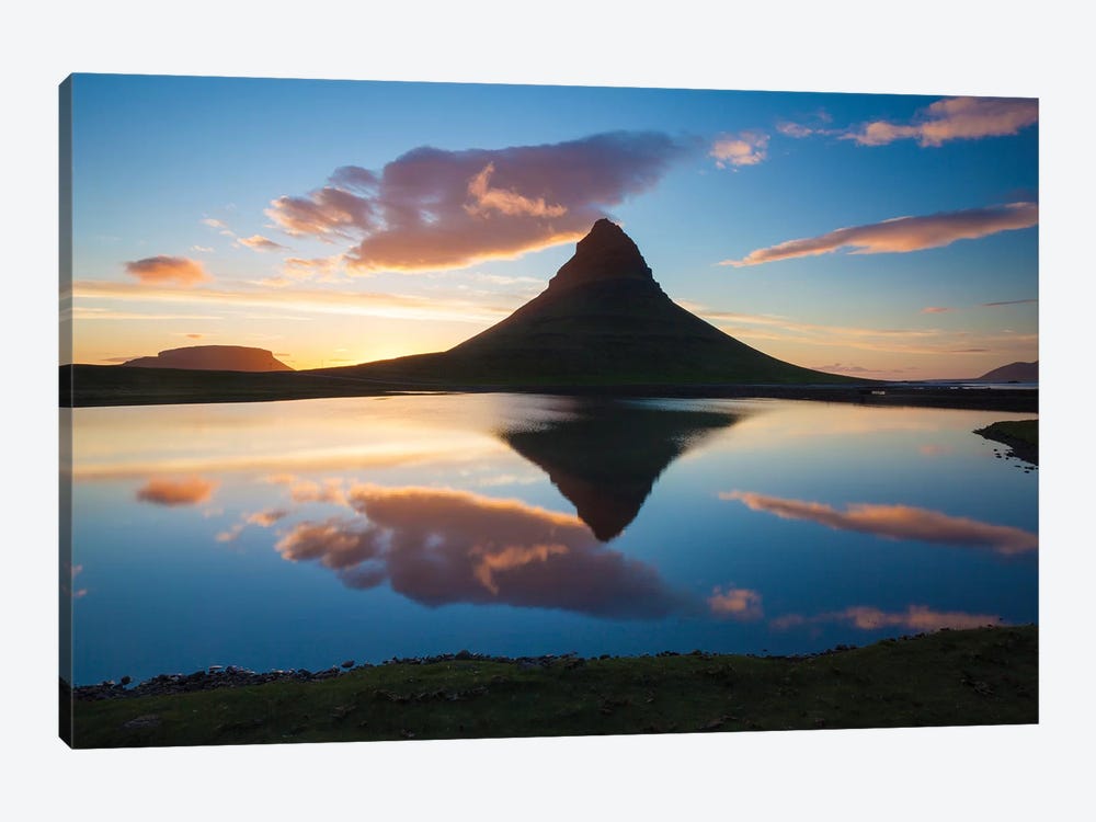 Sunset Reflection Of Kirkjufell Mountain, Iceland by Gareth McCormack 1-piece Canvas Artwork