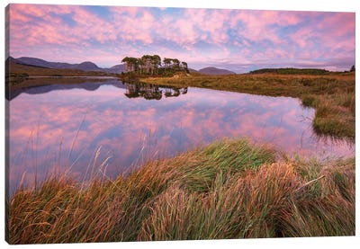 Sunset Reflections In Derryclare Lough II, Connemara, County Galway, Ireland Canvas Art Print - Galway