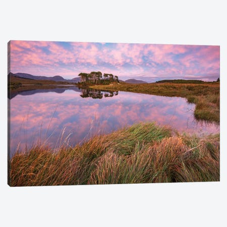 Sunset Reflections In Derryclare Lough II, Connemara, County Galway, Ireland Canvas Print #GAR191} by Gareth McCormack Canvas Art Print