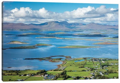 View Across Clew Bay From The Summit Of Croagh Patrick, County Mayo, Ireland Canvas Art Print - Gareth McCormack