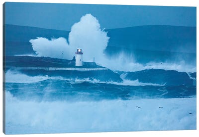 Crashing Waves I, Broadhaven Bay, County Mayo, Connact Province, Republic Of Ireland Canvas Art Print - Cool Colors