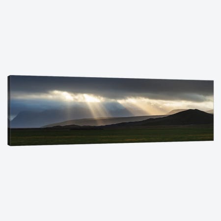Iceland Highlands, Light Burst Canvas Print #GAR205} by Gareth McCormack Canvas Wall Art
