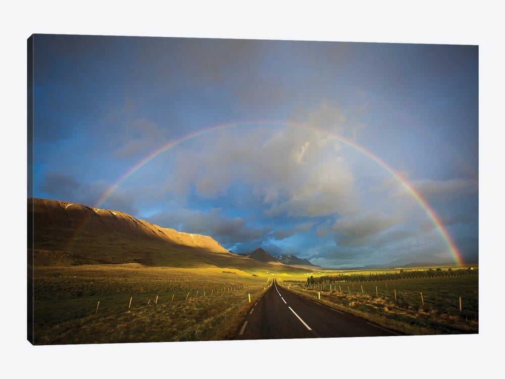 Road And Rainbow, Iceland by Gareth McCormack 1-piece Art Print
