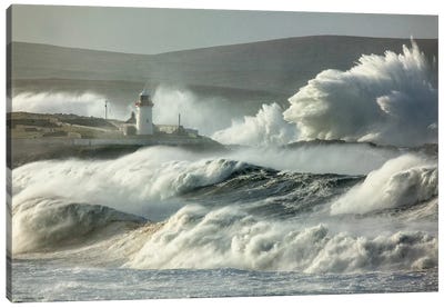 Crashing Waves II, Broadhaven Bay, County Mayo, Connact Province, Republic Of Ireland Canvas Art Print - Wave Art