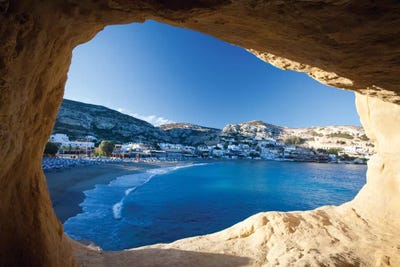 Matala from the Caves by Gareth McCormack canvas print