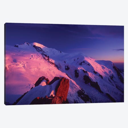 Mont Blanc Alpenglow Canvas Print #GAR225} by Gareth McCormack Canvas Wall Art