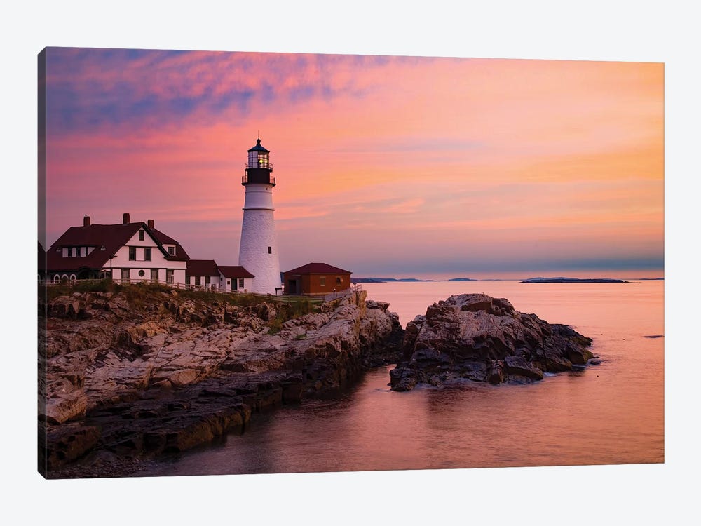 Dawn, Portland Lighthouse, Maine by Gareth McCormack 1-piece Canvas Artwork