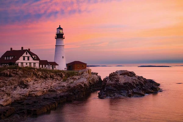 Maine: Dawn, Portland Lighthouse, Maine by Gareth McCormack