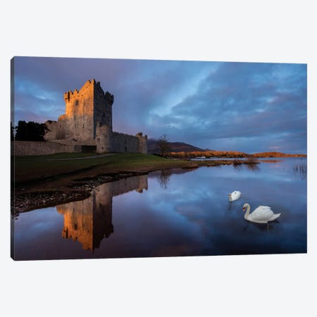 Dawn Reflection, Ross Castle, Killarney National Park, County Kerry, Munster Province, Republic Of Ireland Canvas Print #GAR30} by Gareth McCormack Canvas Art Print