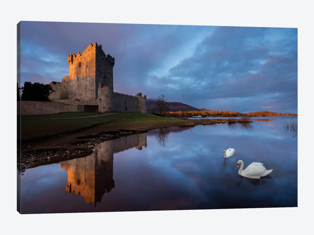 Dawn Reflection, Ross Castle, Killarney National Park, County Kerry, Munster Province, Republic Of Ireland by Gareth McCormack 1-piece Canvas Wall Art