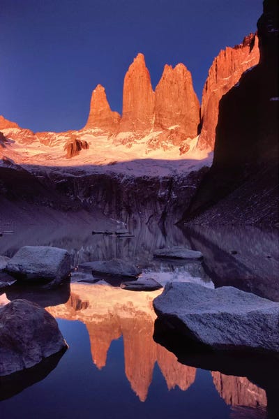 Dawn Reflection, Torres del Paine, Patagonia, Chile by Gareth McCormack acrylic art print