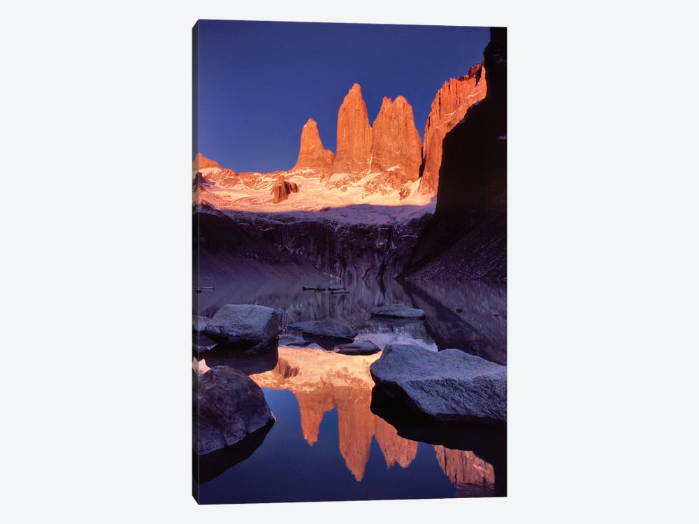 Dawn Reflection, Torres del Paine, Patagonia, Chile by Gareth McCormack 1-piece Canvas Print