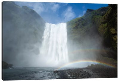 Double Rainbow, Skogafoss, Skogar, Sudurland, Iceland Canvas Art Print - Rainbow Art