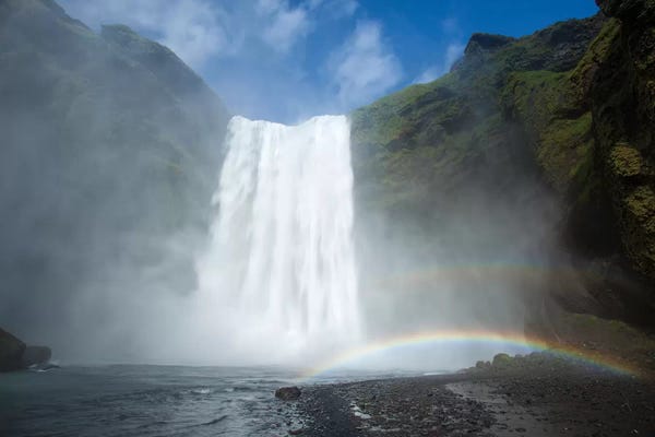 Skoger: Double Rainbow, Skogafoss, Skogar, Sudurland, Iceland by Gareth McCormack